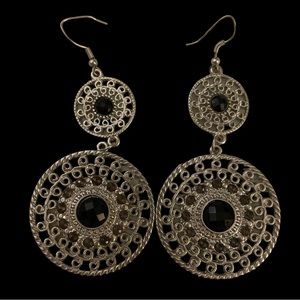 Silver and Blacks Earrings